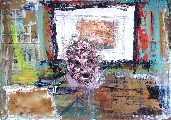 Kingerlee and Robinson, collaboration work “Untitled” , 24″x12″, mixed media on paper