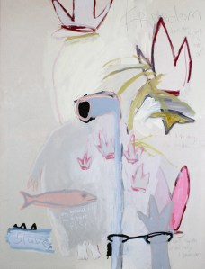 'Freedom Slave', Acrylic and pencil on canvas, 130cm x 100cm