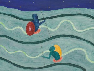 Ronan O’Reilly, "Foster Brothers", 30 x 40 cm, Acrylic on wood