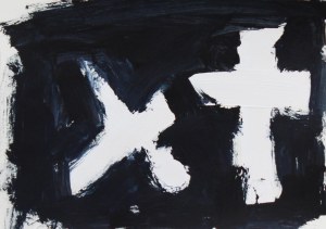 'Thanks to R', Acrylic on hahnmuhle 14cm by 21cm