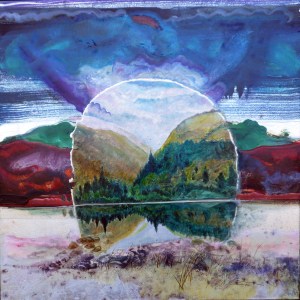 'It's All In Here' 80 x 80cm Oil on silver leaf on canvas