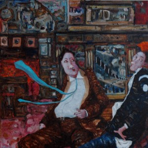 Andrew Painter, 'In the Long Hall, Two Different Schools ', Acrylic on canvas, 60 x 60cm