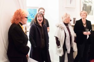 L-R: Dr Noelle Campbell Sharp, artists Leah Hewson, Jacqueline Stanley, Kathrine Geoghegan. In the back: artist Ronan O'Reilly