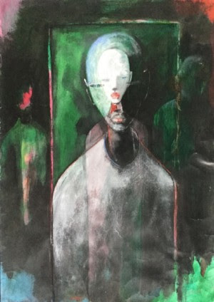 Eddie Cahill Rising Up', 47 x 33", Acrylic on paper